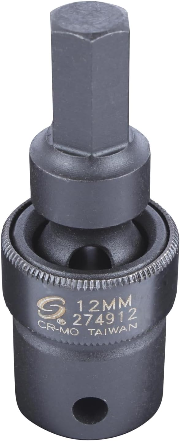 Sunex 274912 1/2-Inch Drive 12-mm Universal Hex Bit Driver Impact Socket