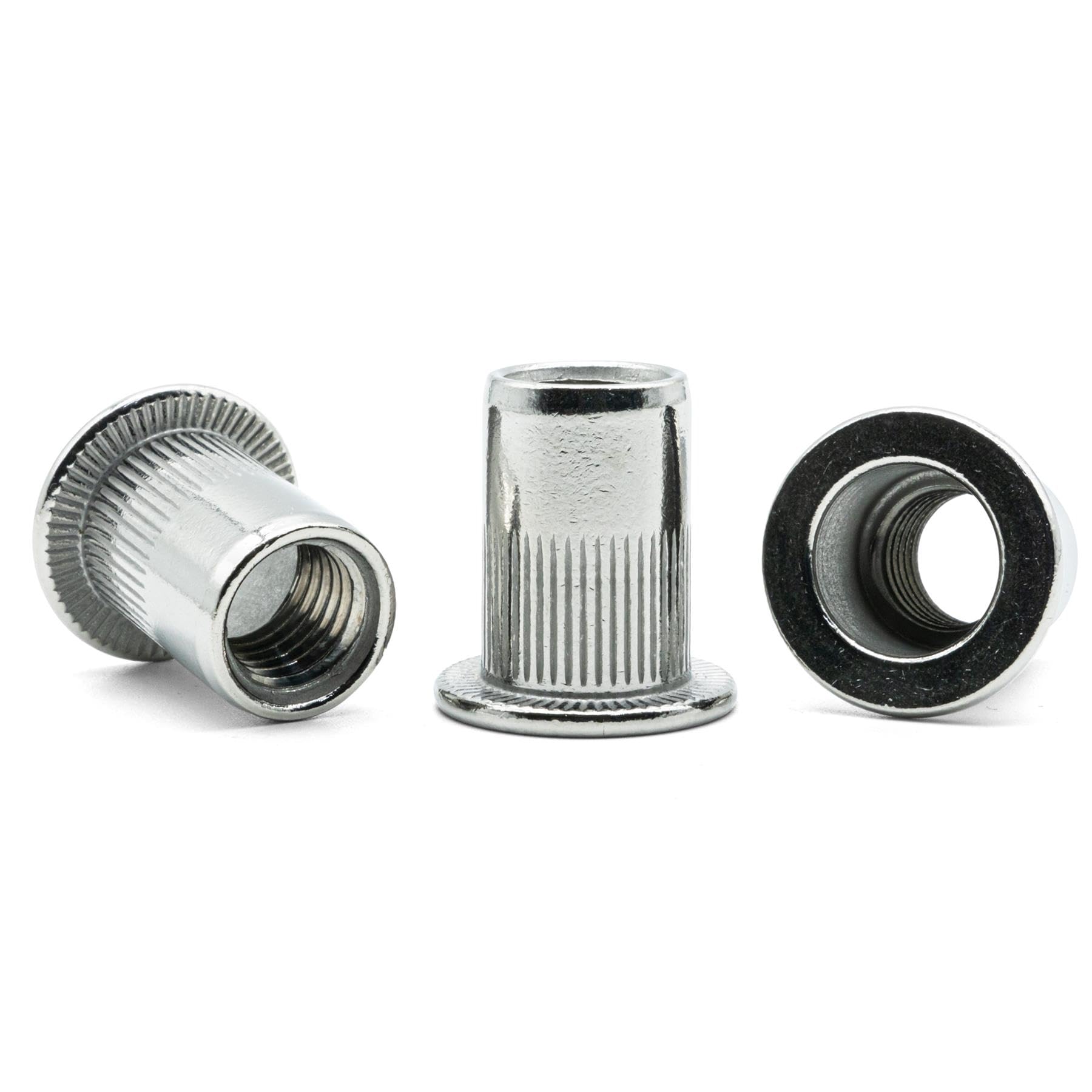 Hippo Hardware M10 (10mm X 17mm) Flat Flanged Rivnuts Nutserts Rivet Nuts Blind Open End A2 Stainless Steel (Pack of 3)