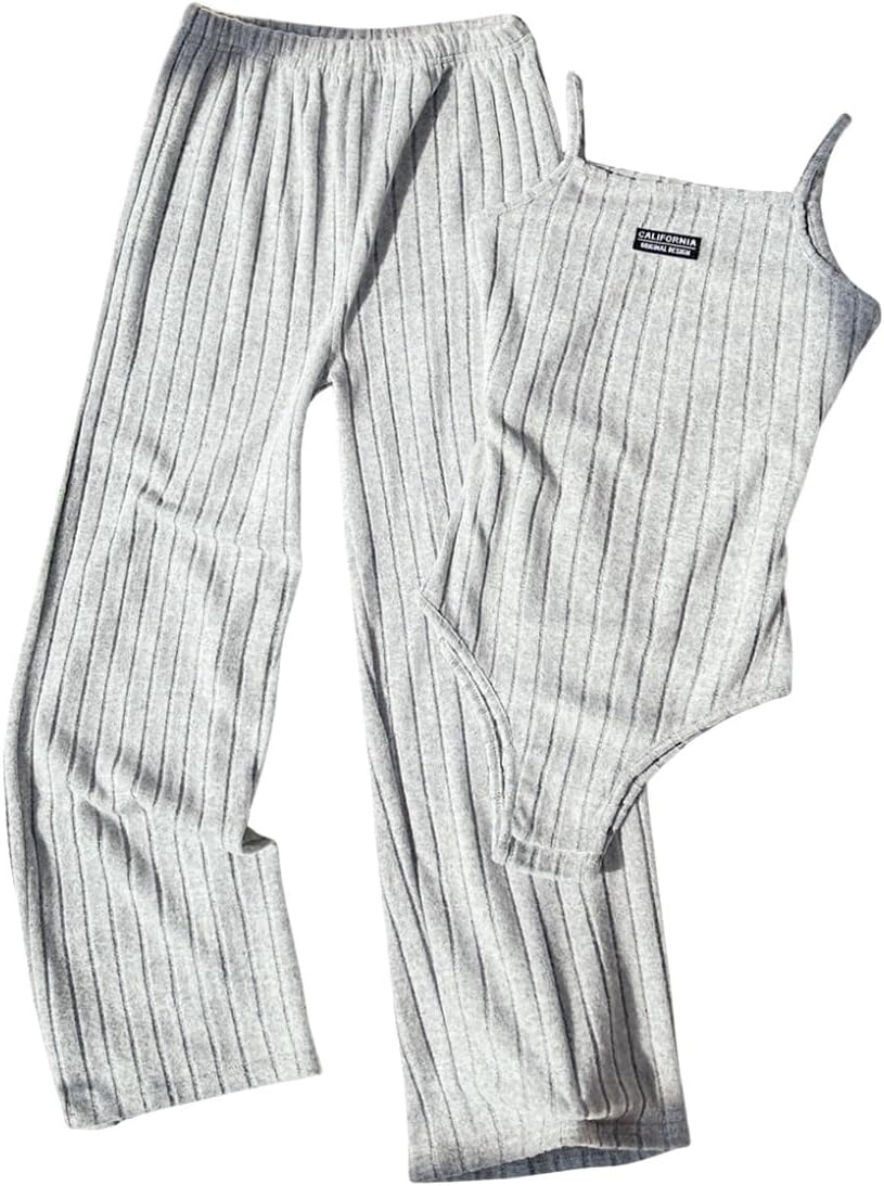 Tween Girl 2-Piece Clothes Fashion Casual Versatile Slim-Fit Camisole Pants 7-13Y Summer Outfits Set