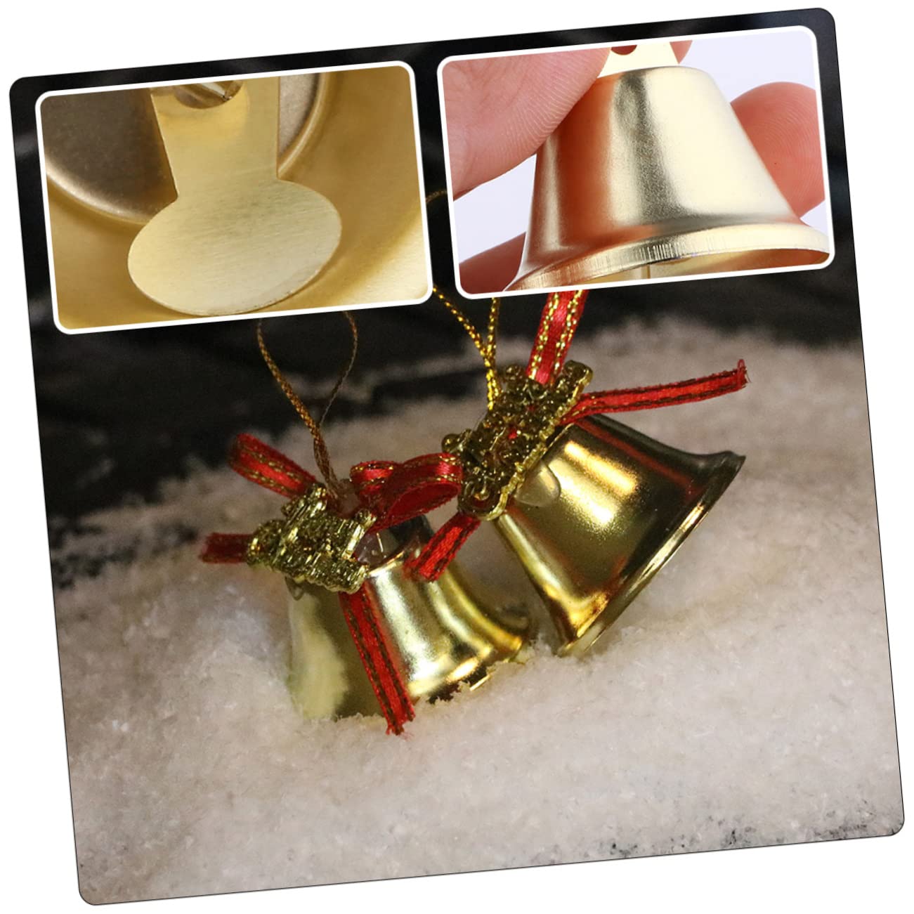 Decorazioni natalizie a forma di campana, Ciondolo natalizio con campanelle decorative a corno aperto da 72 pezzi