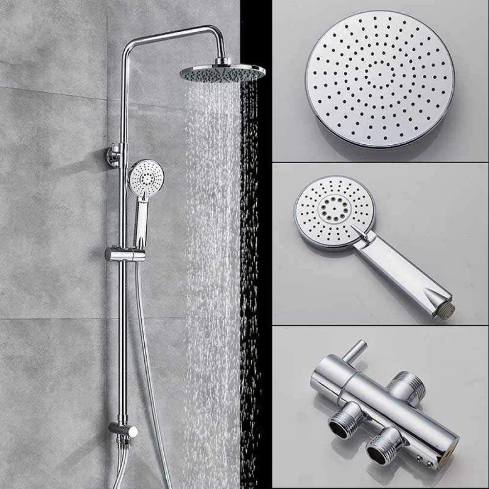 Ensemble de douche chrome avec robinet pluie et douchette encastrée