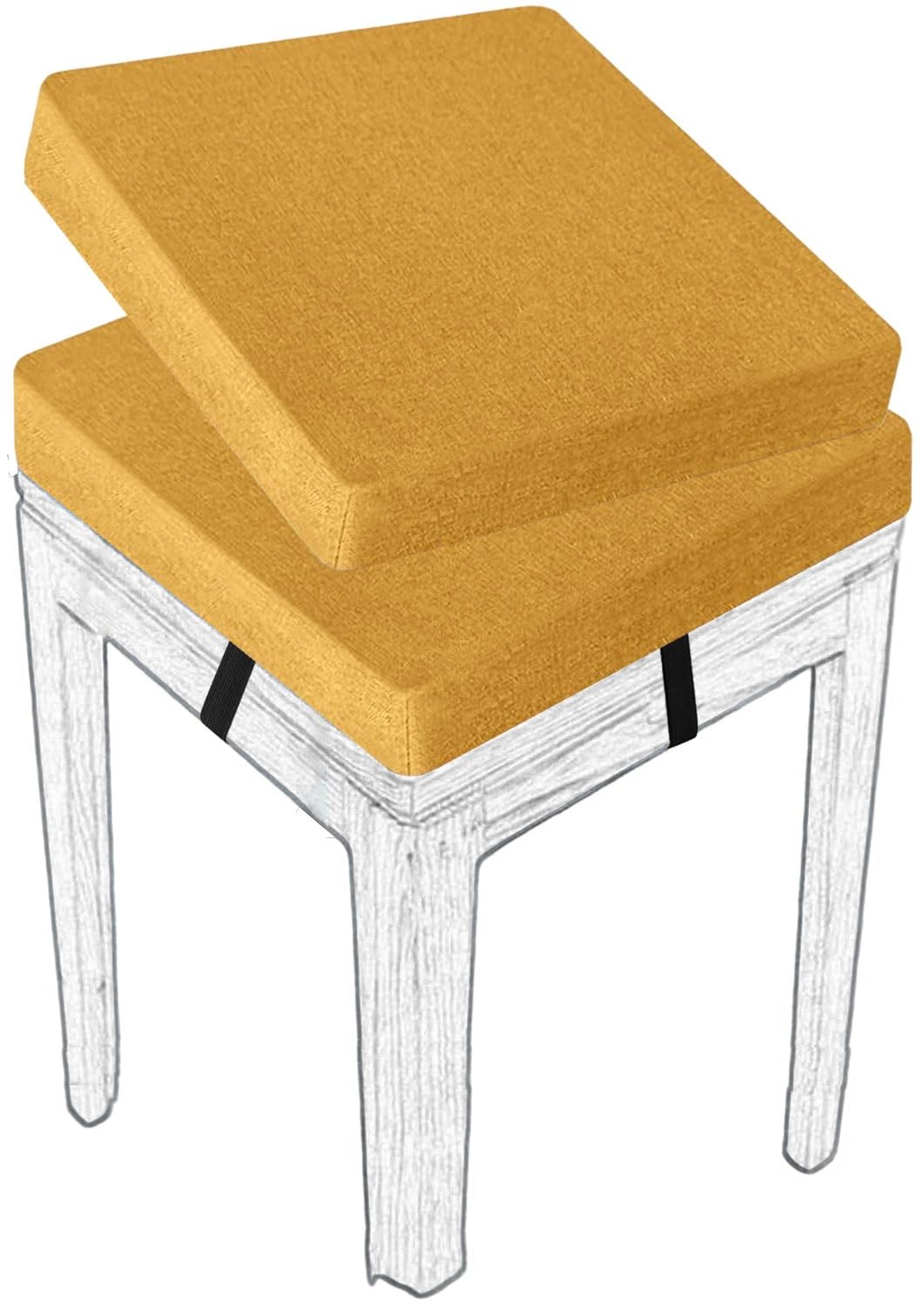 MCNDSI Stools Seat Cushion Square 30/45/35/40/50cm Thick Seat Pad with Ties Anti-Slip Dining Chair Pad with Washable Cover for Indoor,Garden,Kitchen,Bar Chairs,Wooden Chairs(#13,(2pcs) 50x50x8cm)