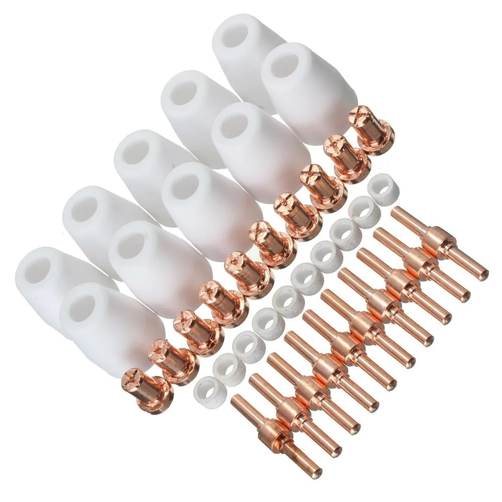 Électrode et buse plasma PT31 en céramique durable pour torche de découpe, kit de 40 pièces