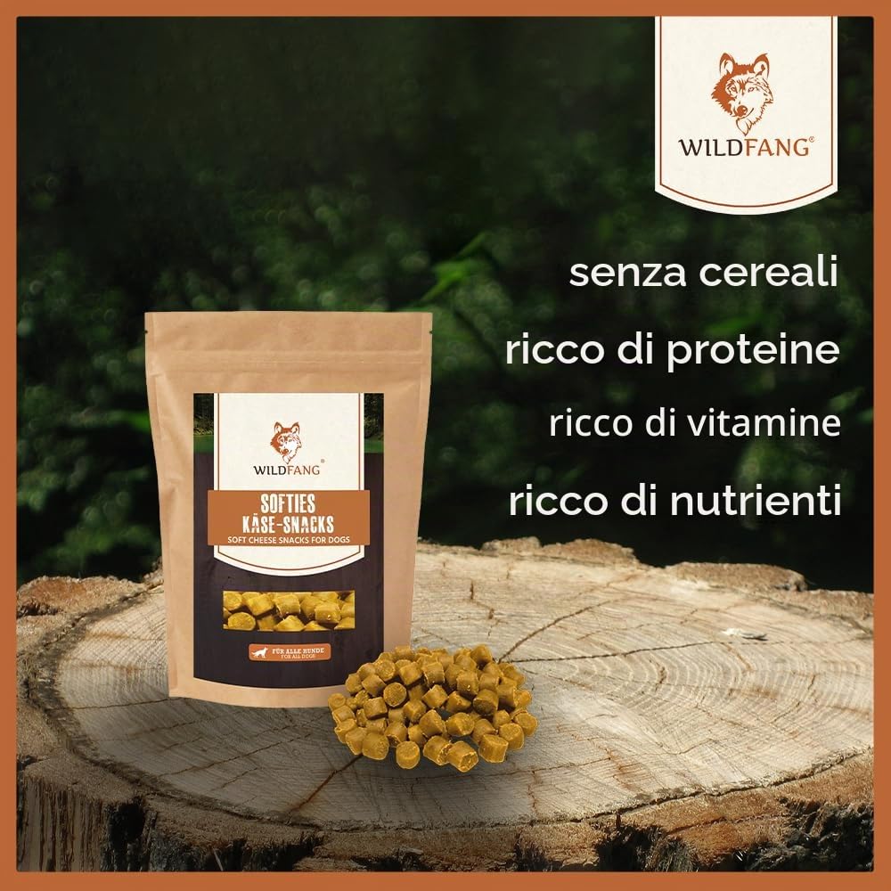 Wildfang® Set di Benvenuto per Cuccioli – Giochi per cani con masticativi naturali set assaggio al formaggio duro osso da masticare in pelle radice in legno d’olivo cibo per cani e snack senza cereali