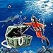 Saim Treasure Chest & Diver Live-Action Aerating Air Bubbler Movement Aquarium Ornament