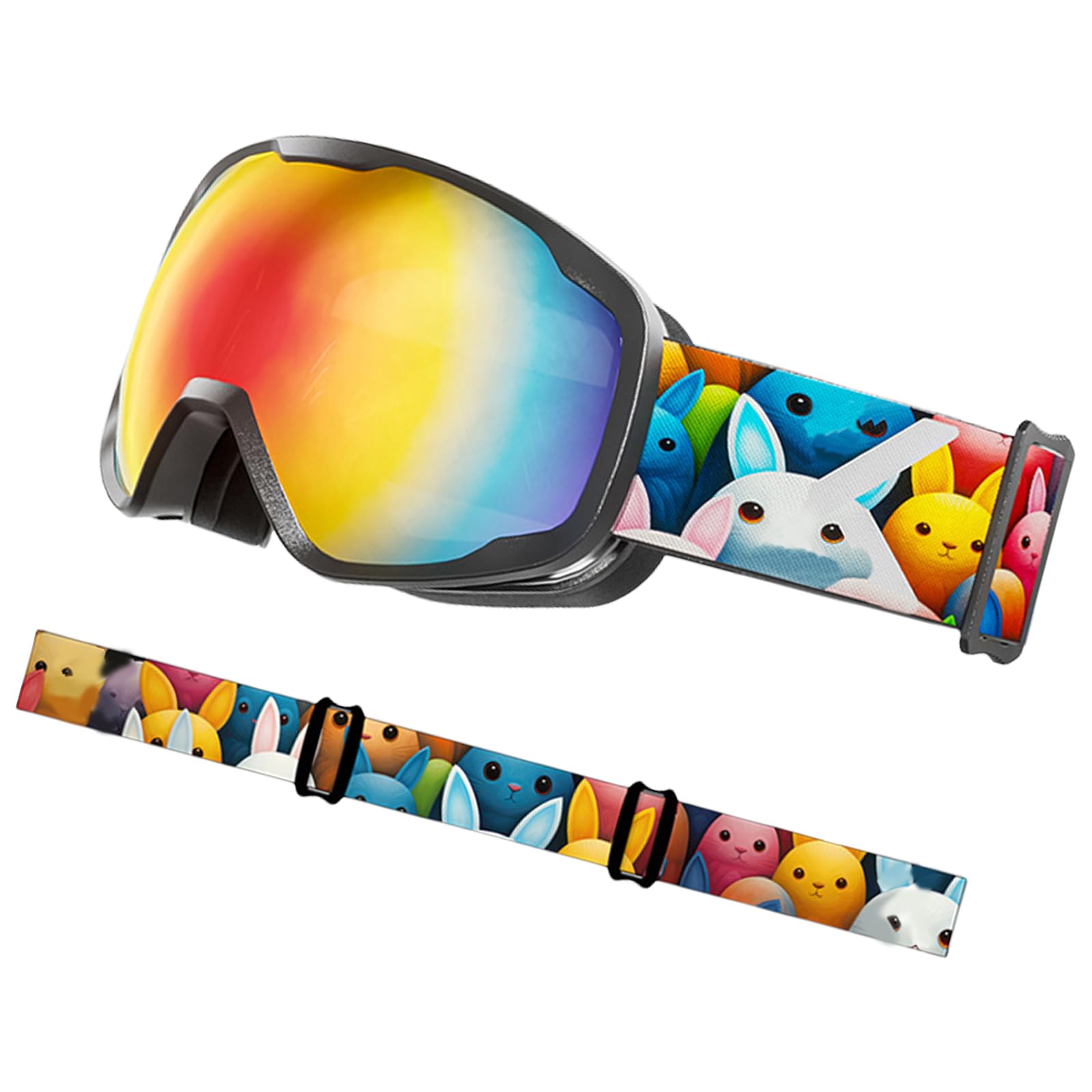 Lunettes de ski pour enfants - Résistantes à la buée - Pour garçons et filles de 3 à 15 ans