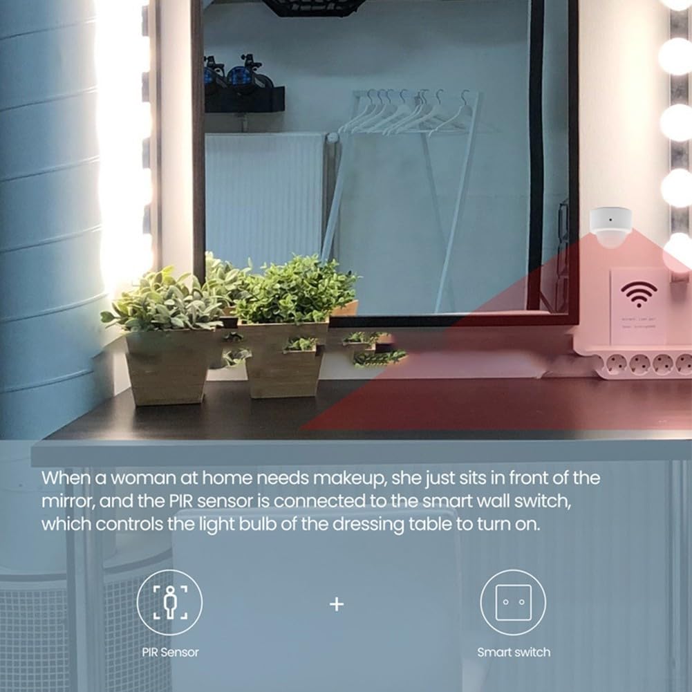 FUBESK Für Zigbee3.0 für Tuya Smart Body Bewegungsmelder Mini PIR Bewegungsmelder kabellos (4 Stück)