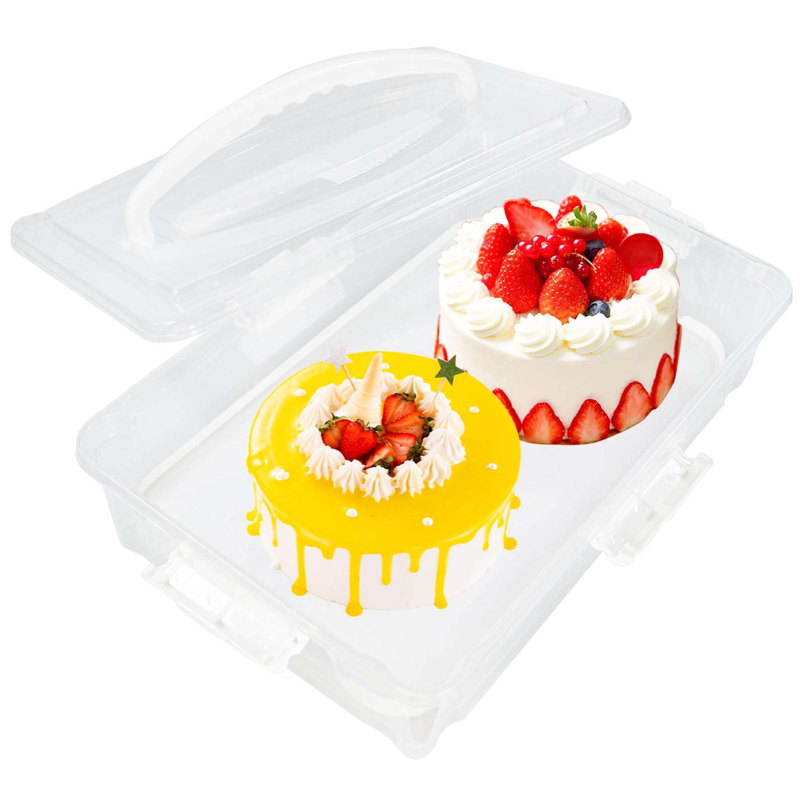 White Cake Carrier - Holds 12 Cupcakes or 1 Cake -8