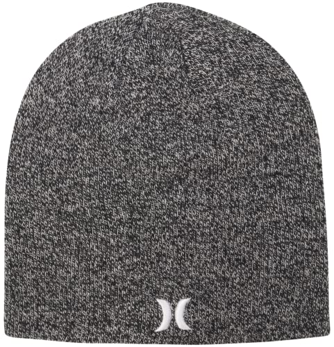 Image of Hurley Mens Beanie Icon Staples Lightweight Winter Hat | Lightweight Classic Loose Knit Fabric Delivers All-Day Warmth and Comfort for Casual Wear, Skiing or Snowboarding