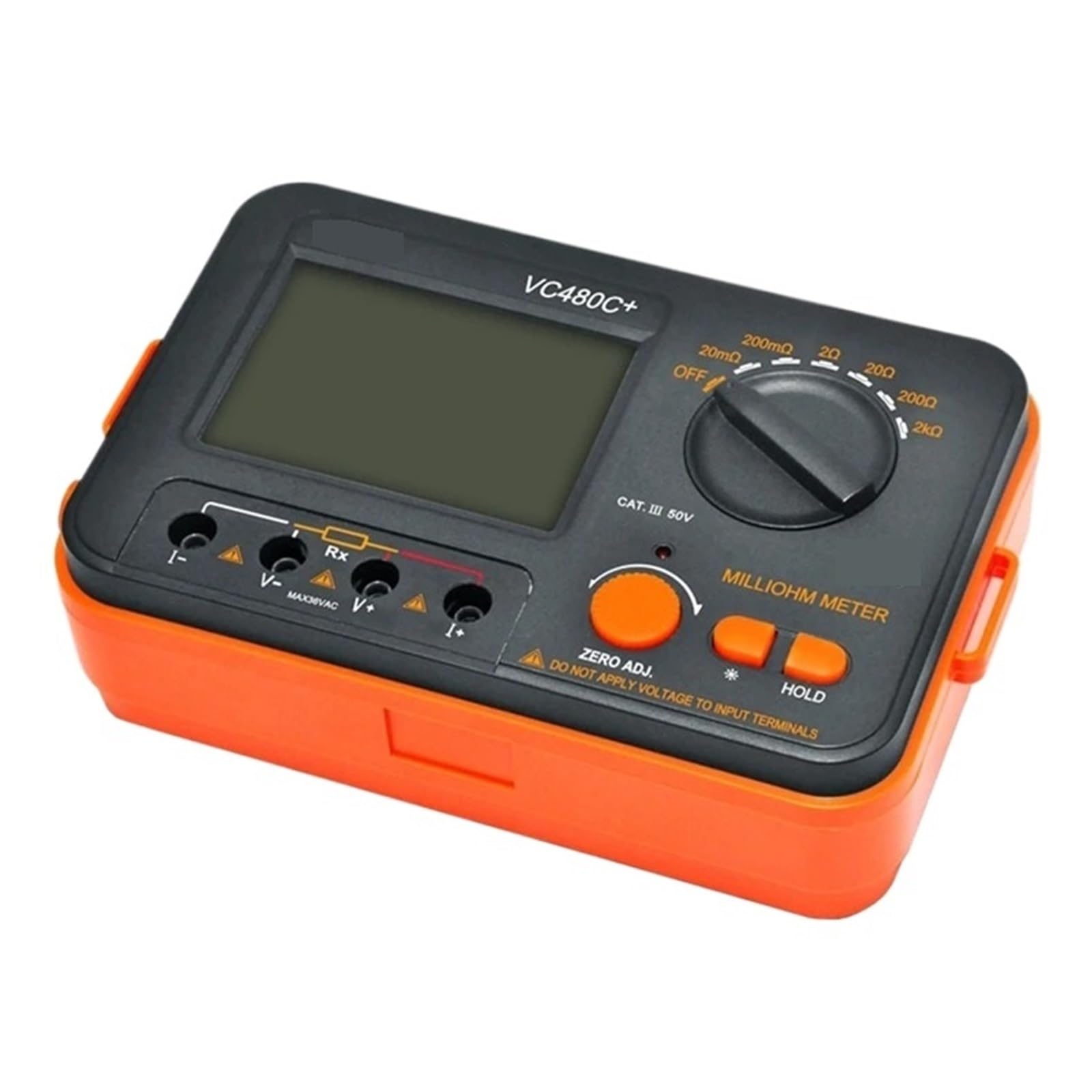 Medidor Digital De Miliohmios VC480C+ LCD Retroiluminado Prueba De 4 Cables Multímetro De Baja Resistencia Medidor De Precisión De 6 Rangos