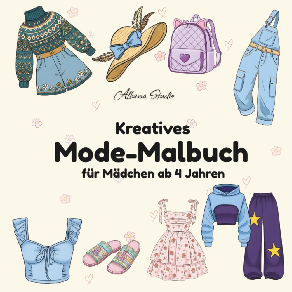Kreatives Mode-Malbuch für Mädchen ab 4 Jahren