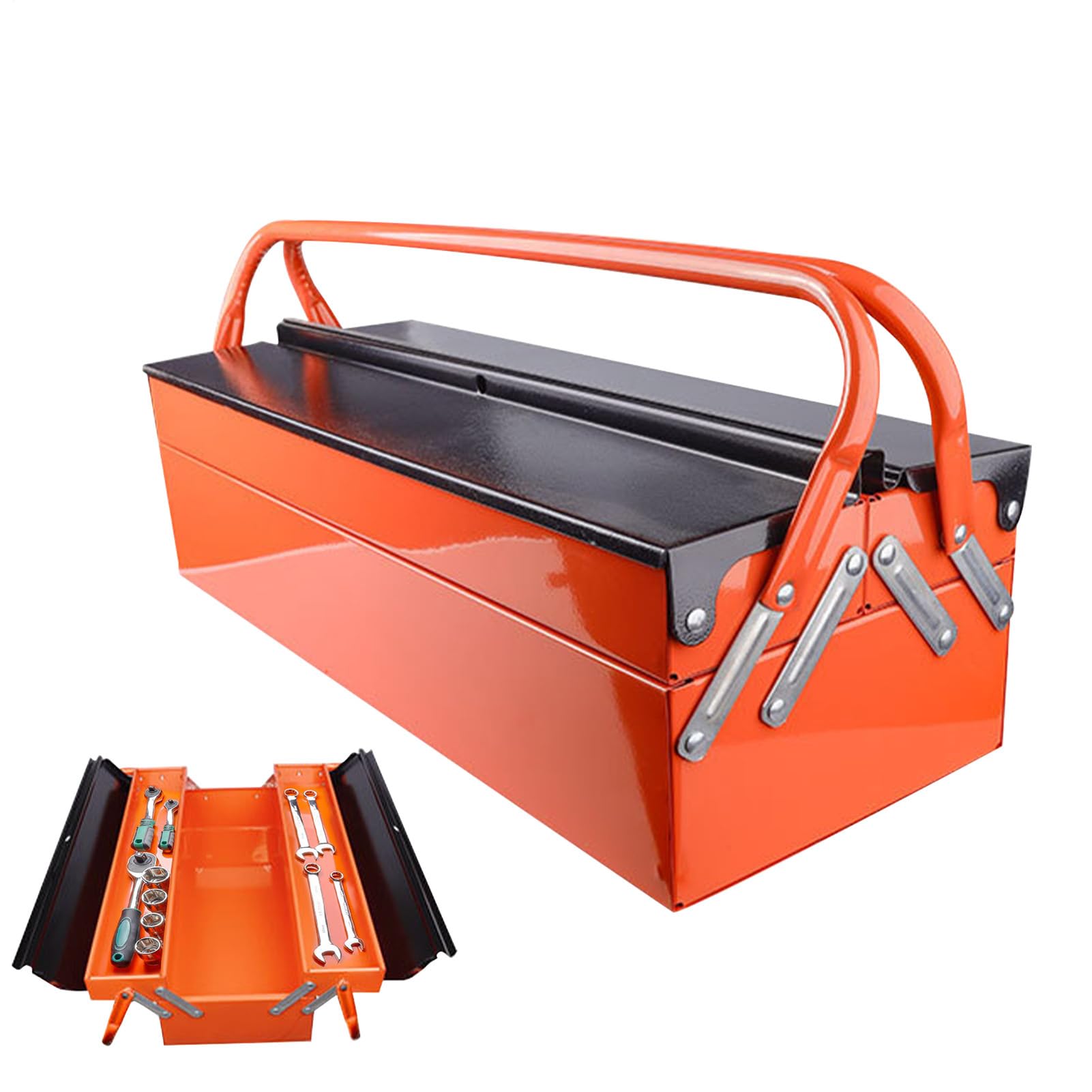Organizzatore Per Cassetta Degli Attrezzi Cassetta Portatile Pieghievole | Compatto, Antiruggine e Resistente per Garage, Auto, Casa e Barca