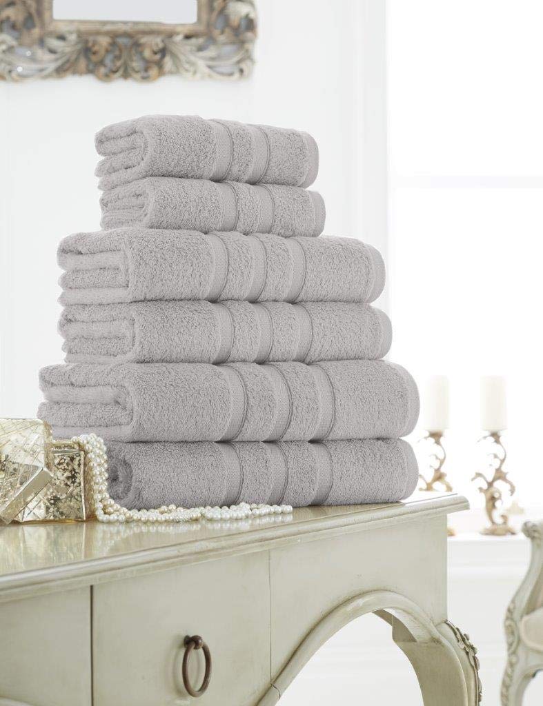 Artistic Fashionista Limited Pure Egyptian Cotton Hotel Quality Super Soft Thick & Absorbent ZERO TWIST Hand Towel, Bath Towel, Bath Sheet, Jumbo Bath Sheet (Silver, Bath Sheet - Pack 2)