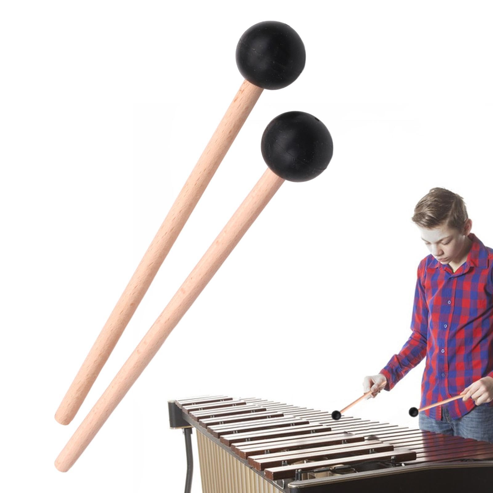 Maillets de percussion en caoutchouc | Maillets de xylophone avec tête en caoutchouc | Baguettes de batterie pour percussion comme tambour de langue, xylophone, carillon, handpan