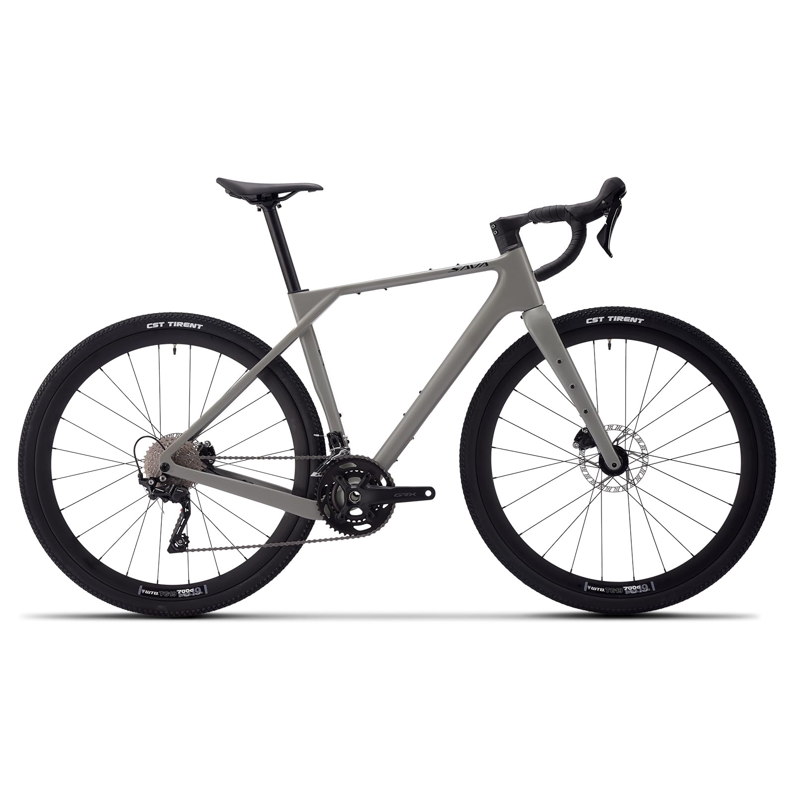 SAVADECK Carbon Gravel Bike - T800 Carbon Frame & Fork, Shimano GRX400 20-Speed Groupset, Hydraulic Disc Brakes, 700C x 40mm Tires - Lightweight Design for Road & Off-Road Adventures(47cm, Gray)