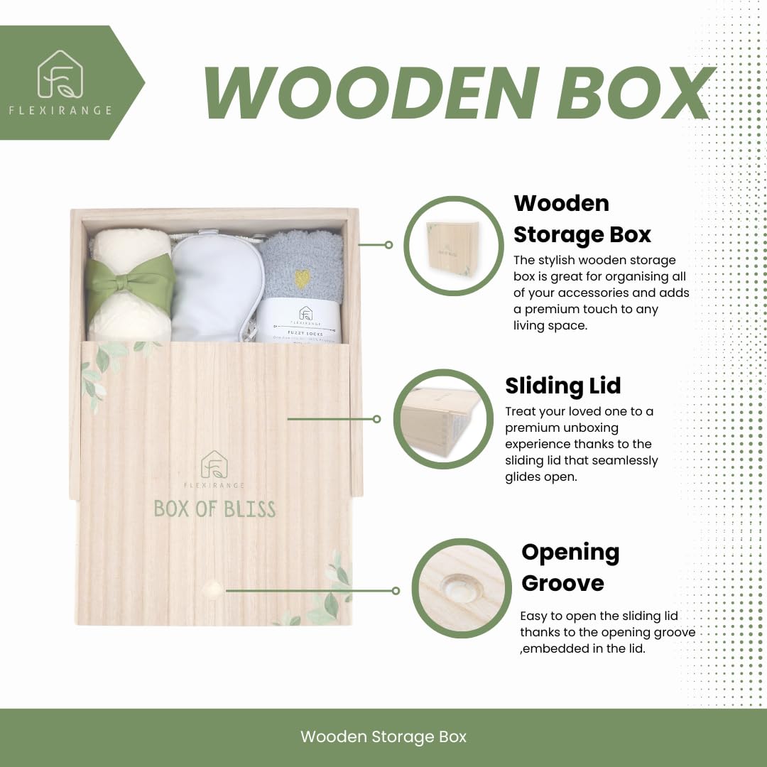 Birthday Gifts for Woman, Get Well Soon Gift Baskets for Women, Relaxing gifts for Women, Self Care Gifts, Spa kit for Woman, Wooden Box, Green Gifts for Wife, Girlfriend - Image 3