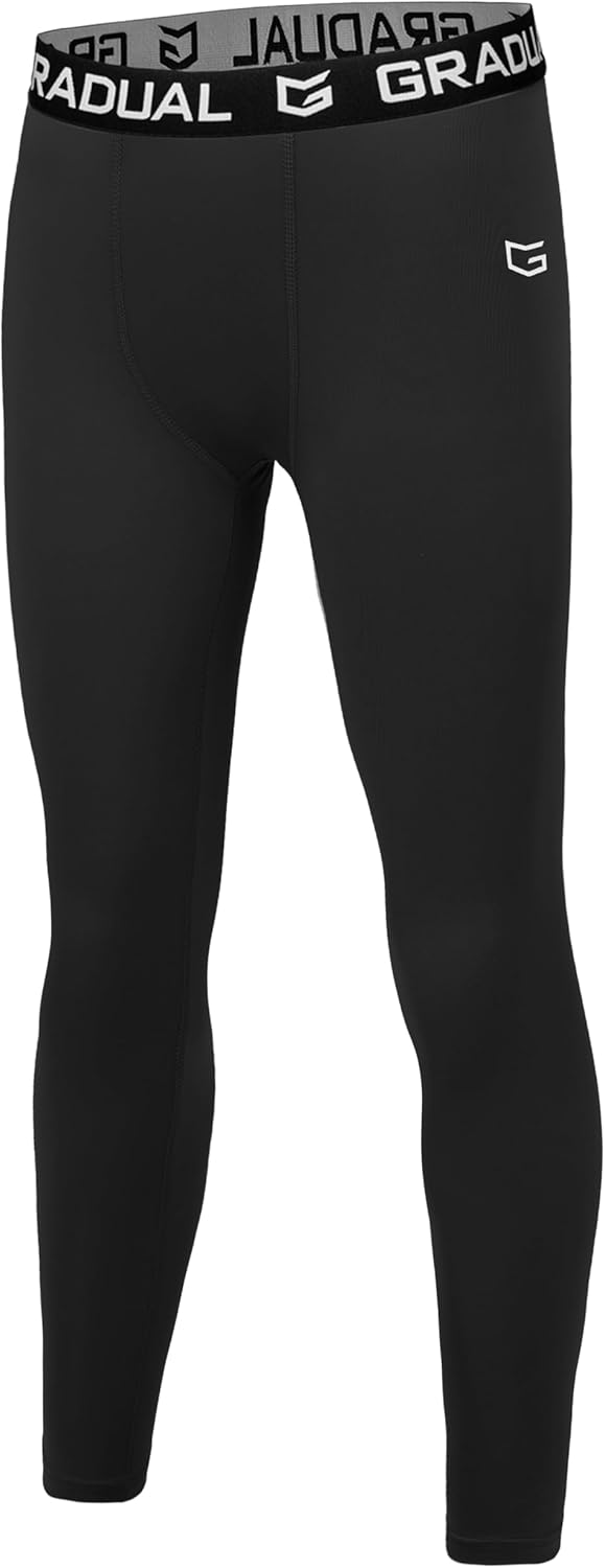 G Gradual Boys Compression Leggings Quick Dry Youth Basketball Football Pants Base Layer Sports Tights for Boys