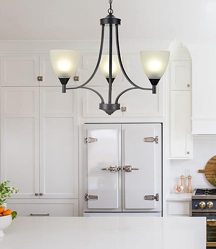 Miniatura 10 de BOZO Lámparas de araña contemporáneas de níquel cepillado para comedor, lámparas de techo colgantes industriales para vestíbulo, dormitorio, baño, 5