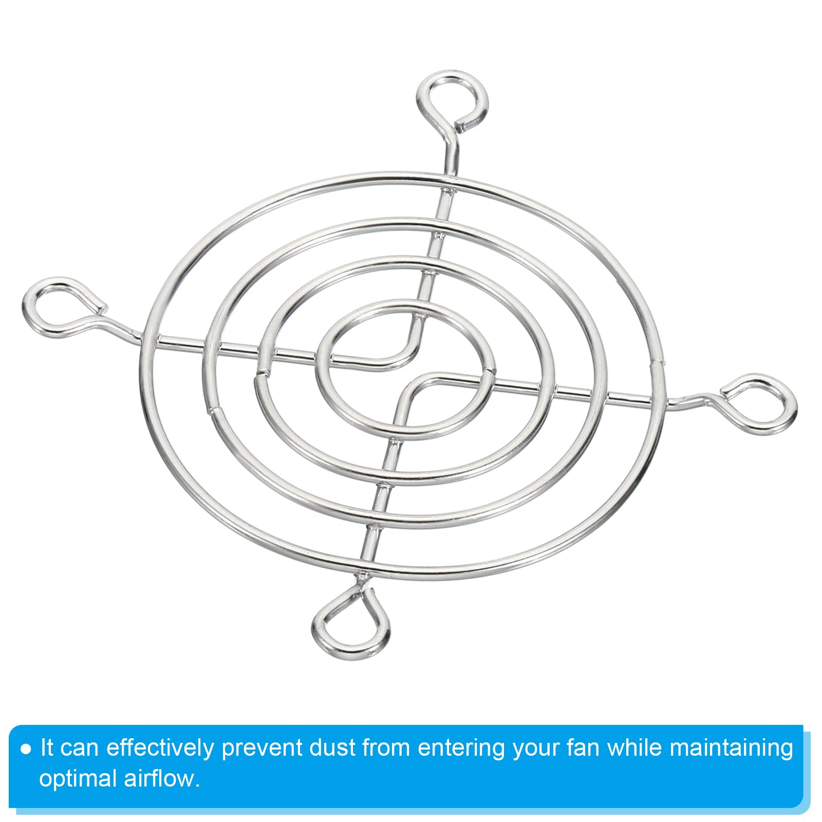 PATIKIL Lot De 5 Grilles De Ventilateur 80mm Avec Vis - Protection Anti-Poussière Chromée Pour PC Et Équipements