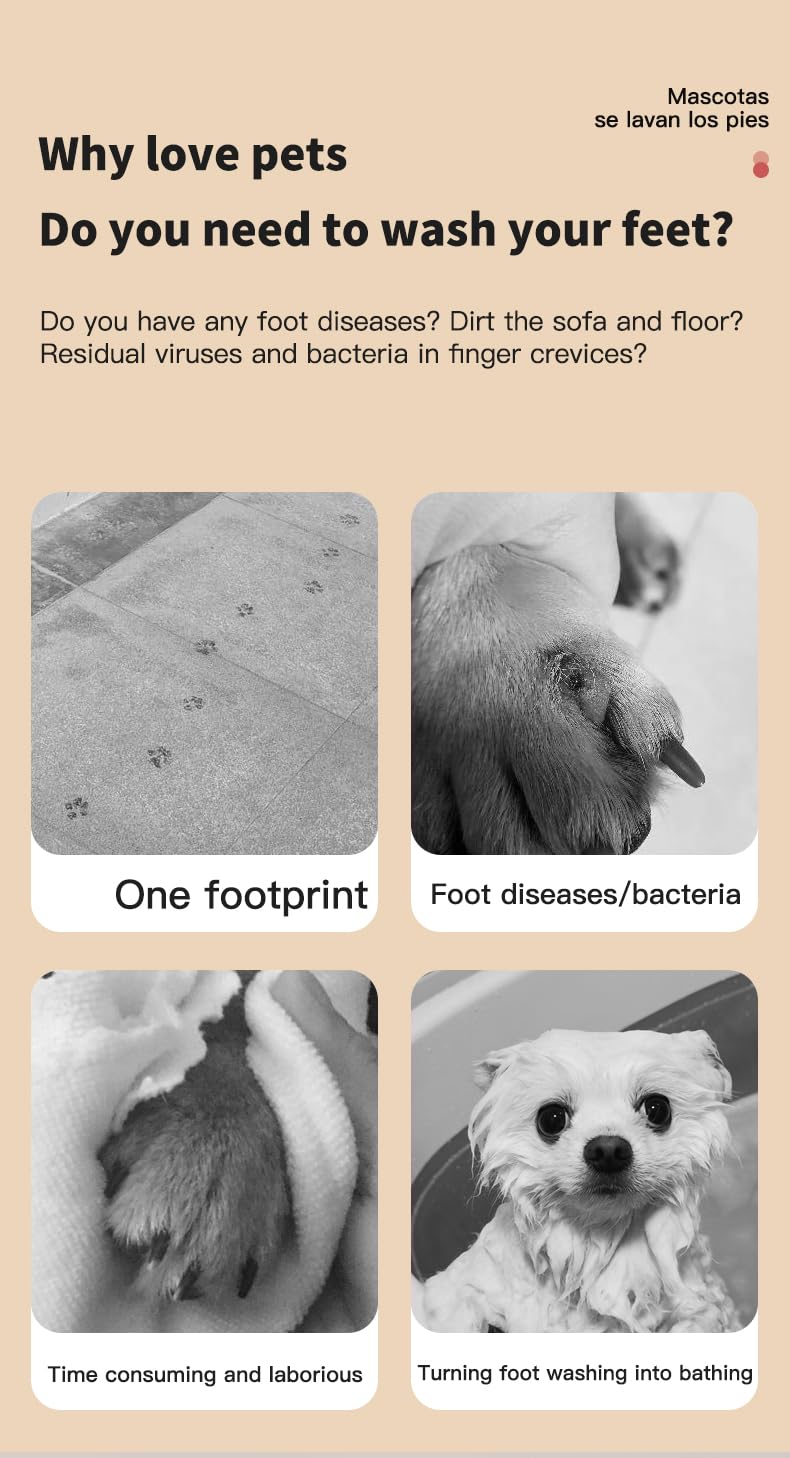 Gobelet de lavage des pieds pour animaux de compagnie - Nettoyeur de pattes de chien - Convient pour le nettoyage des pattes de chiens, chats et lapins - Nettoyeur de pattes d'animaux de compagnie