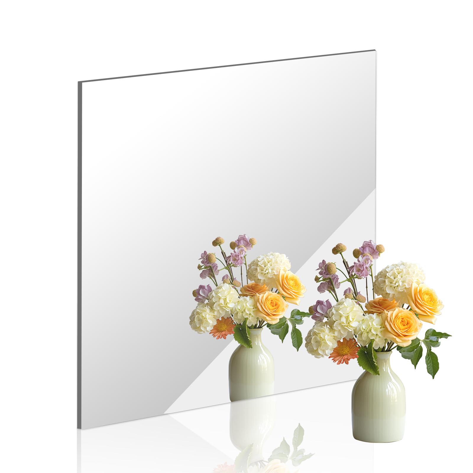 16x16 in Acrylic Mirror Sheet for Wall, 2.5mm Plastic Wall Mirror