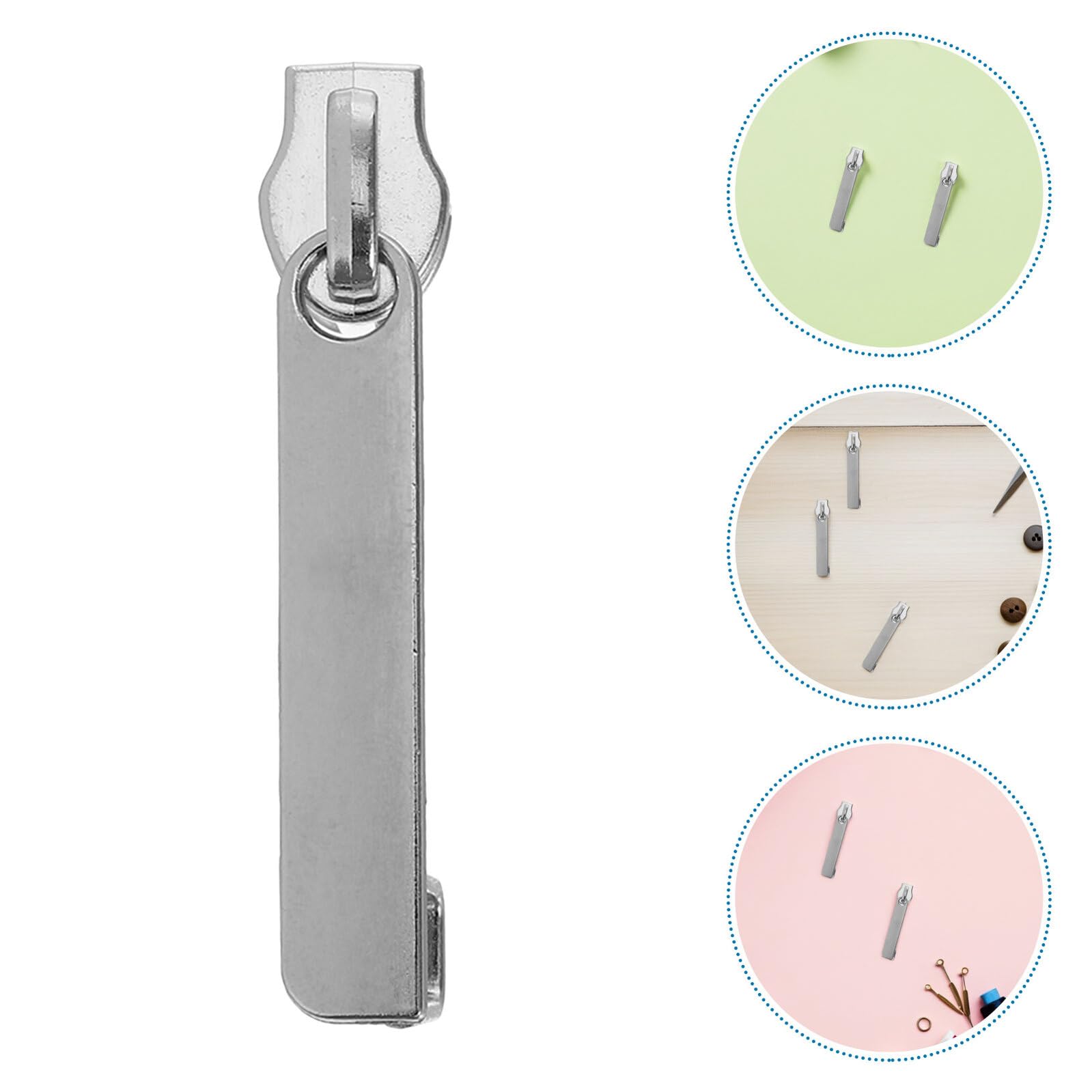 STOBAZA Tirador de Cremallera de Repuesto Doble Capa Metal Plateado 100 Unidades Desmontable Orificio para Candado Compatible Maletas y Mochilas para Viaje