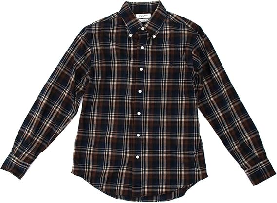 Amazon Gymphlex ジムフレックス メンズ ビエラ起毛チェックボタンダウンシャツ J 0643vhc Mサイズ 2 Navy Brown シャツ 通販