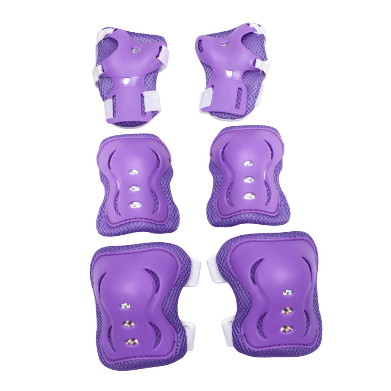 BESPORTBLE 6Pcs Protective Gear Comfortable Knee Pads Elbow Pads Wrist Guards Purple for Skateboarding Cycling and Outdoor Sports Safety