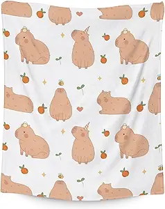 Blanket Gifts - 50"x60" Cute Throw for Boys, Girls - White Soft Fuzzy Blankets for Bed, Couch & Living Room