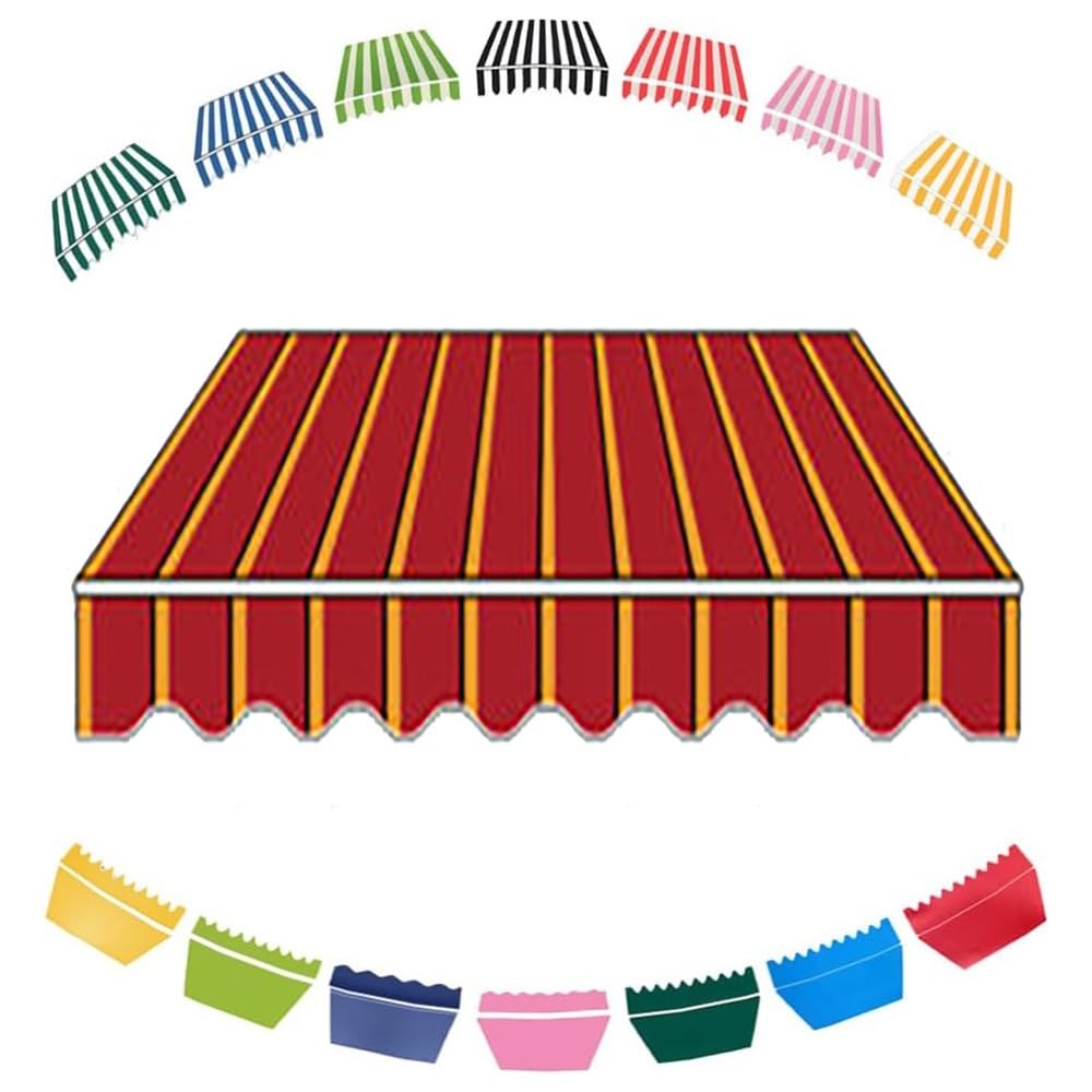 Tela de repuesto para toldo de 6x5 m con rayas rojas para sombra exterior