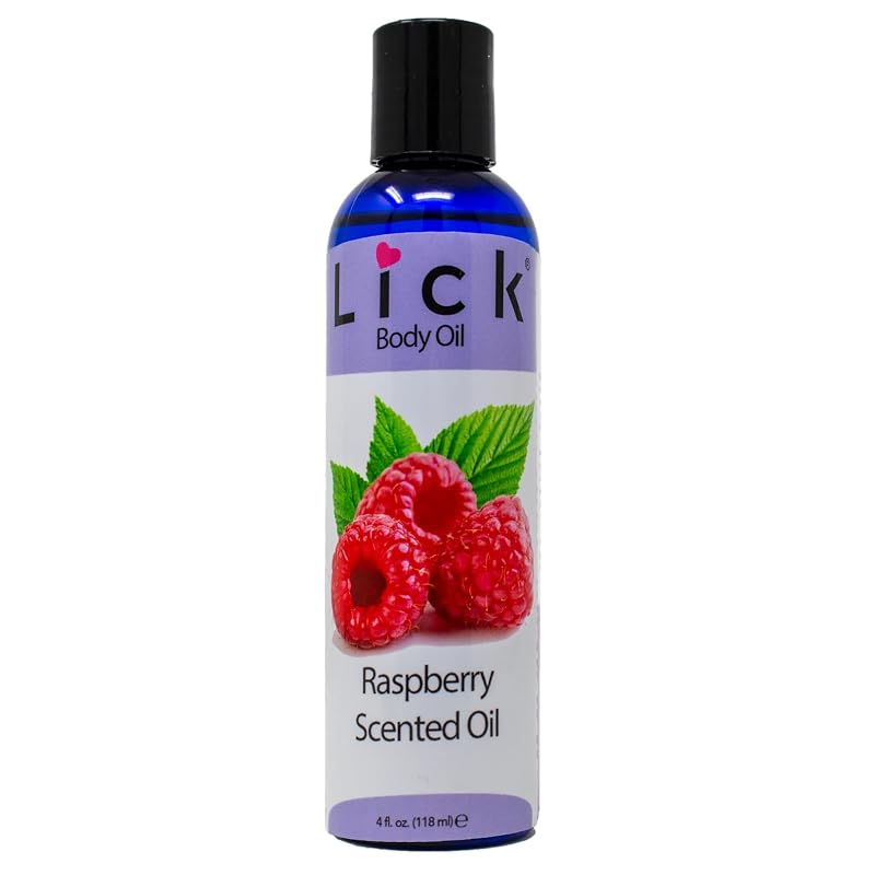LICK Óleo corporal perfumado de framboesa com óleo de amêndoas e vitamina E, 120 mL