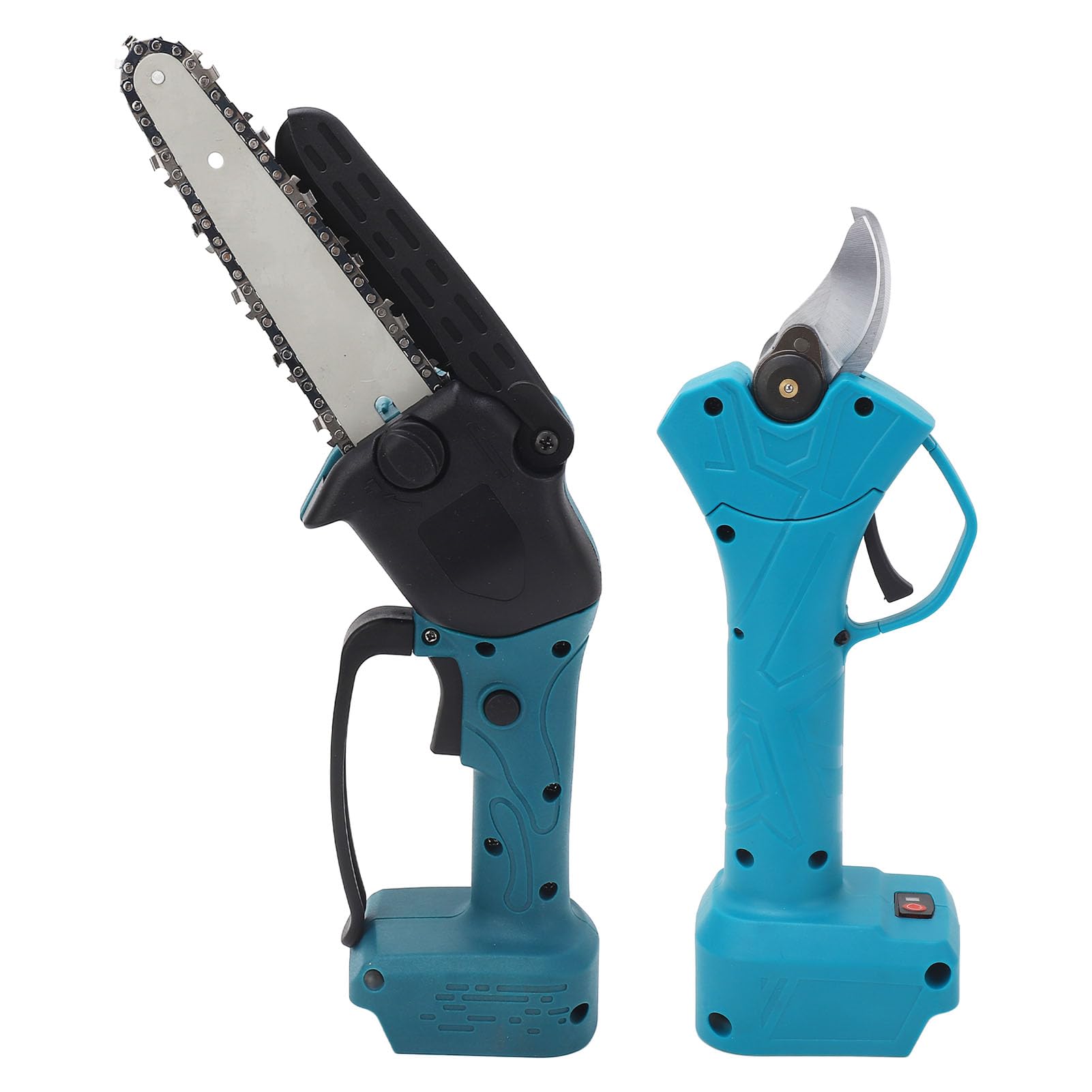 Generic Juego de Minimotosierra y Tijeras de Podar Inalámbricas, Herramientas de Corte Eléctricas Compactas para Uso en Jardín con Hoja SK5 de Poste Extensible