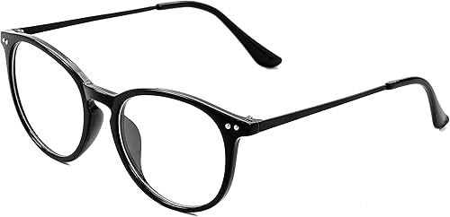 Miniatura 5 de Gafas de luz azul para mujeres y hombres, gafas falsas con marco de plástico redondo retro