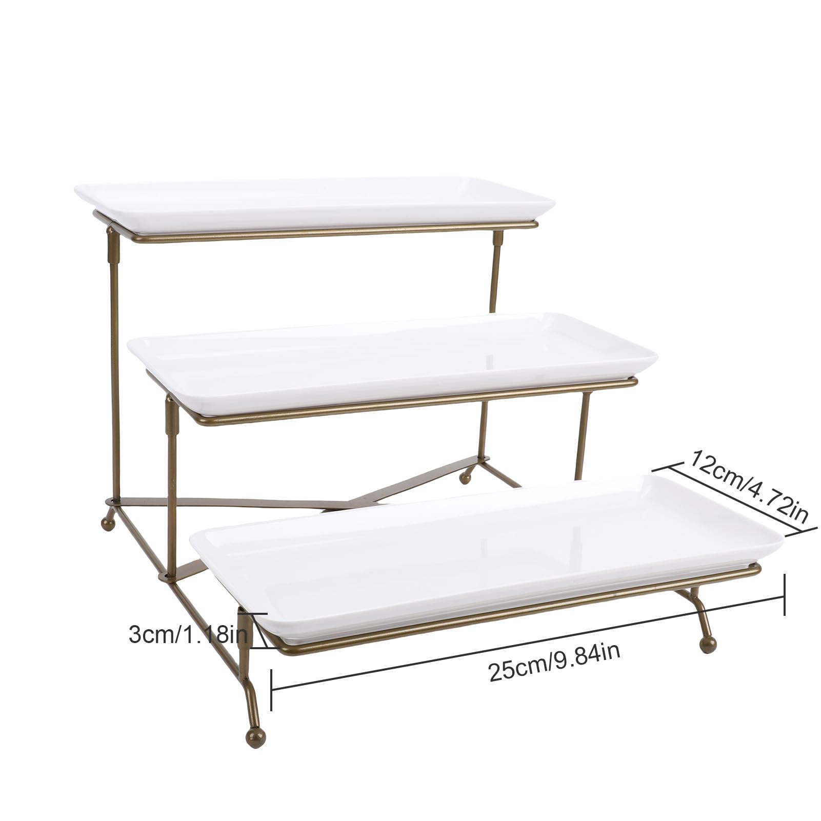 Soporte para bandeja de servir – Expositor de alimentos de 3 niveles para postres, frutas, galletas y cupcakes – ideal para fiestas y eventos