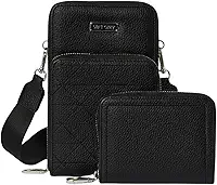 Kit Bolsa Carteira Porta Celular Alça Transversal Tiracolo QUBCCUM