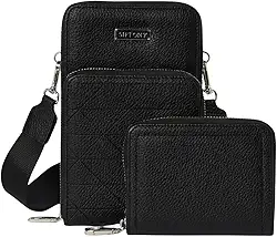 Kit Bolsa Carteira Porta Celular Alça Transversal Tiracolo QUBCCUM