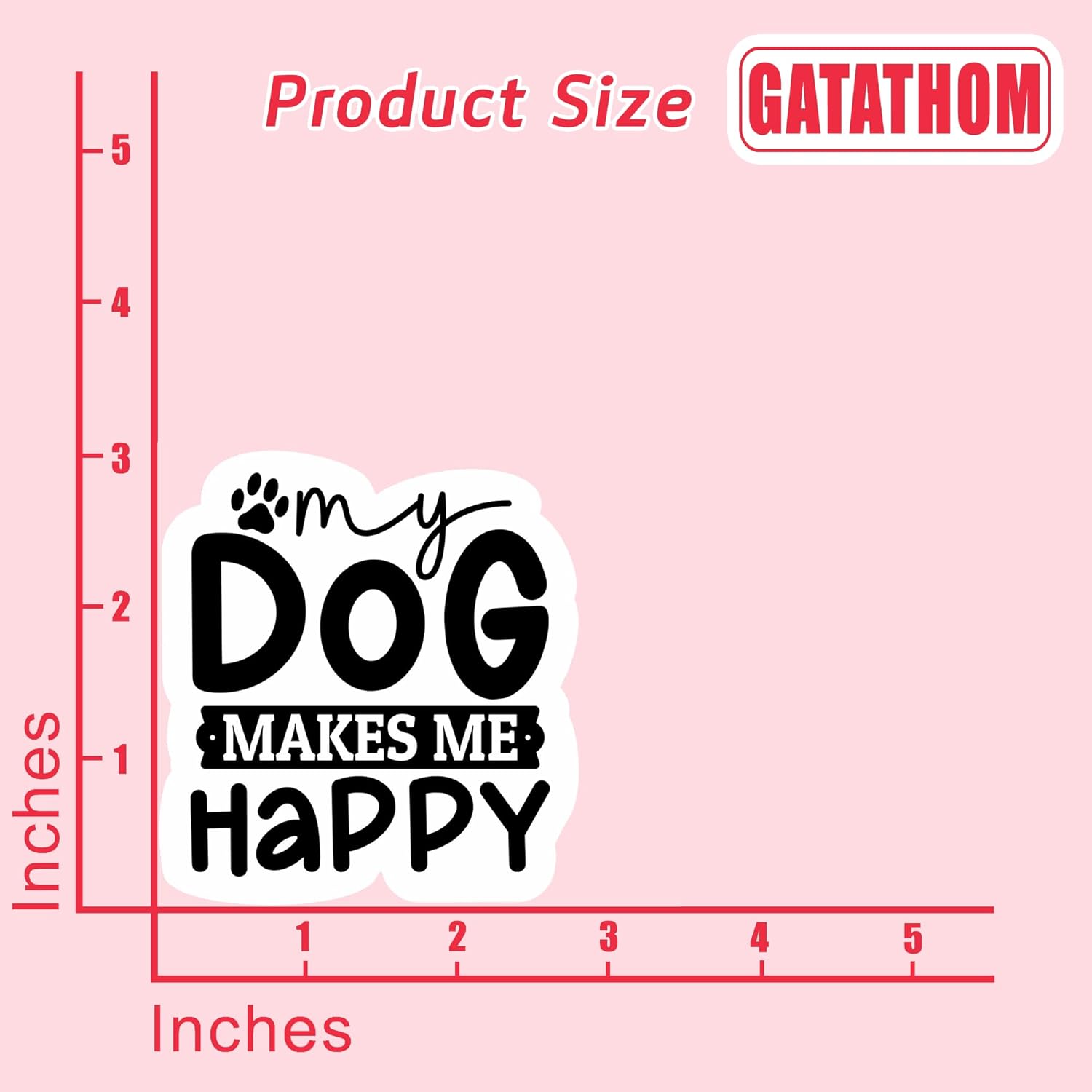 (3PCS) My Dog Makes Me Happy Sticker, Funny Dog Stickers Decals Decor Books, Laptops, Tumblers, Water Bottles,s, Waterproof Vinyl Decal for Dog Lovers, Pet Lovers 3" x 2.7 " - Image 2