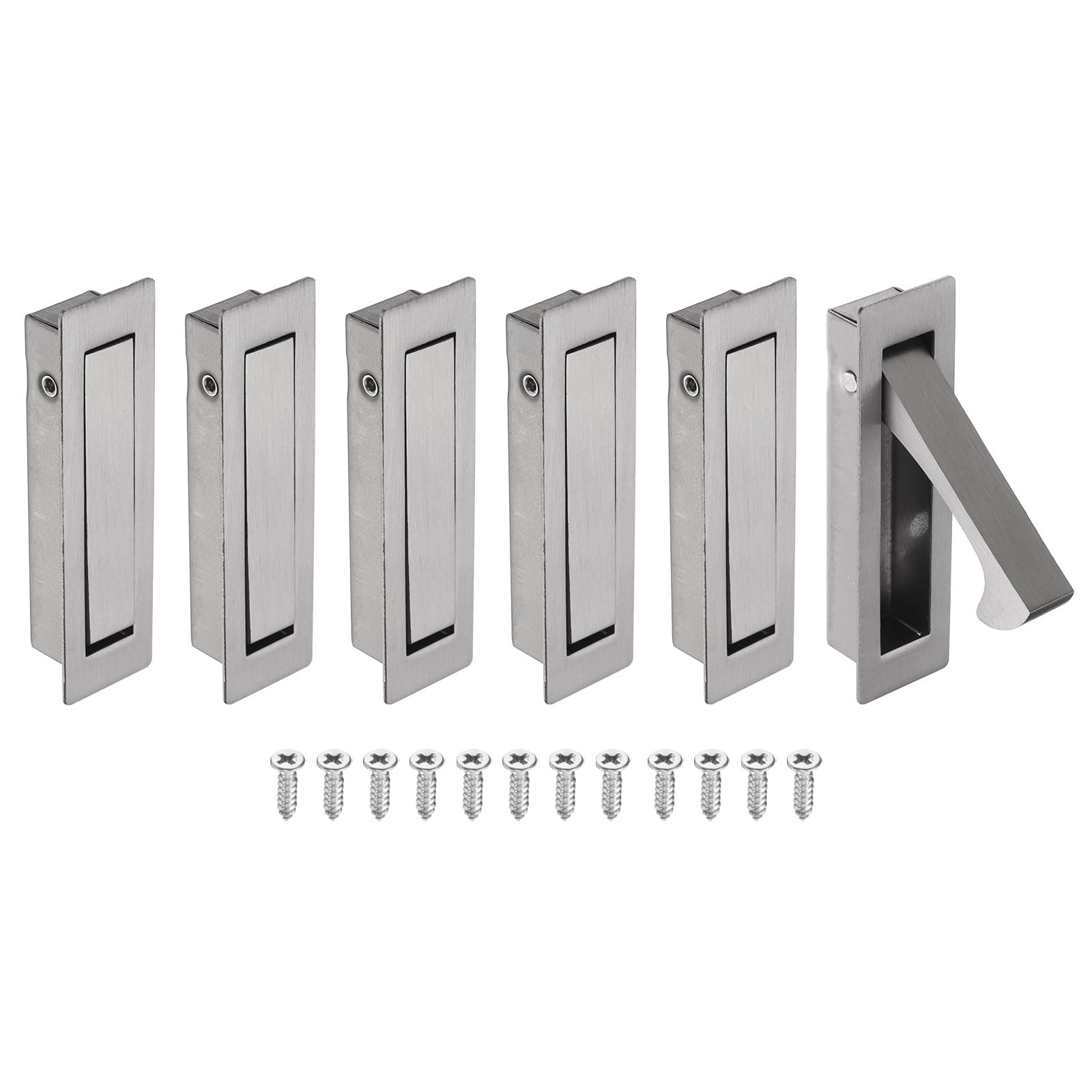 Poignée de porte de poche encastrable en acier robuste lot de 6 poignées pour armoire