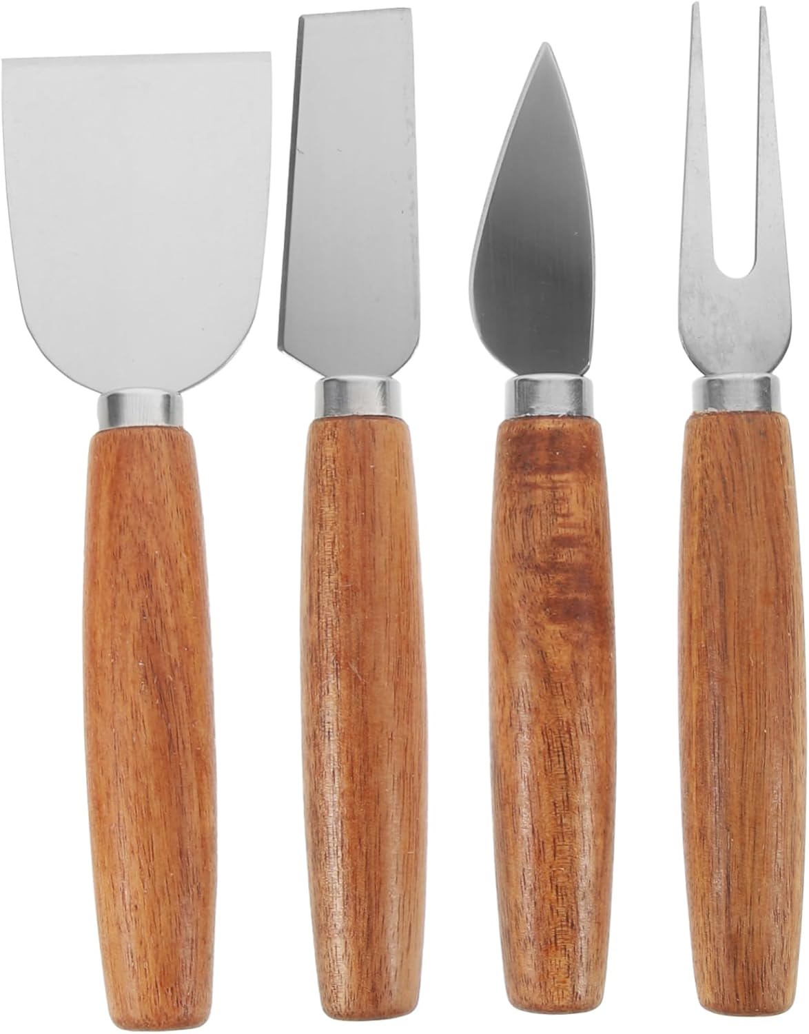 HEALLILY 4-piece Stainless Steel Cheese Knife Set Cheese Cutter Spatula Portable Baking Tools Wooden Handle Multi-function Household for Kitchen HEALLILY 4-piece Stainless Steel Cheese Knife Set Cheese Cutter Spatula Portable Baking Tools Wooden Handle Multi-function Household for Kitchen