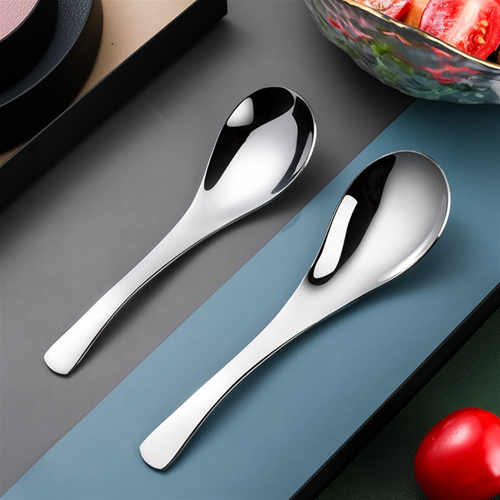 JINGYAN Cuillères à glace Stainless Steel Spoon Ice Cream Dessert Fruit