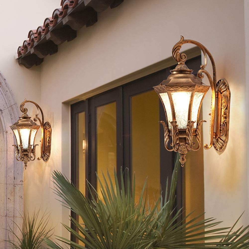 Applique murale d'extérieur industrielle rétro, lanterne créative extérieure étanche E27, applique murale décorative pour patio, jardin, villa, terrasse, poteau de porte, balcon, porte de maison