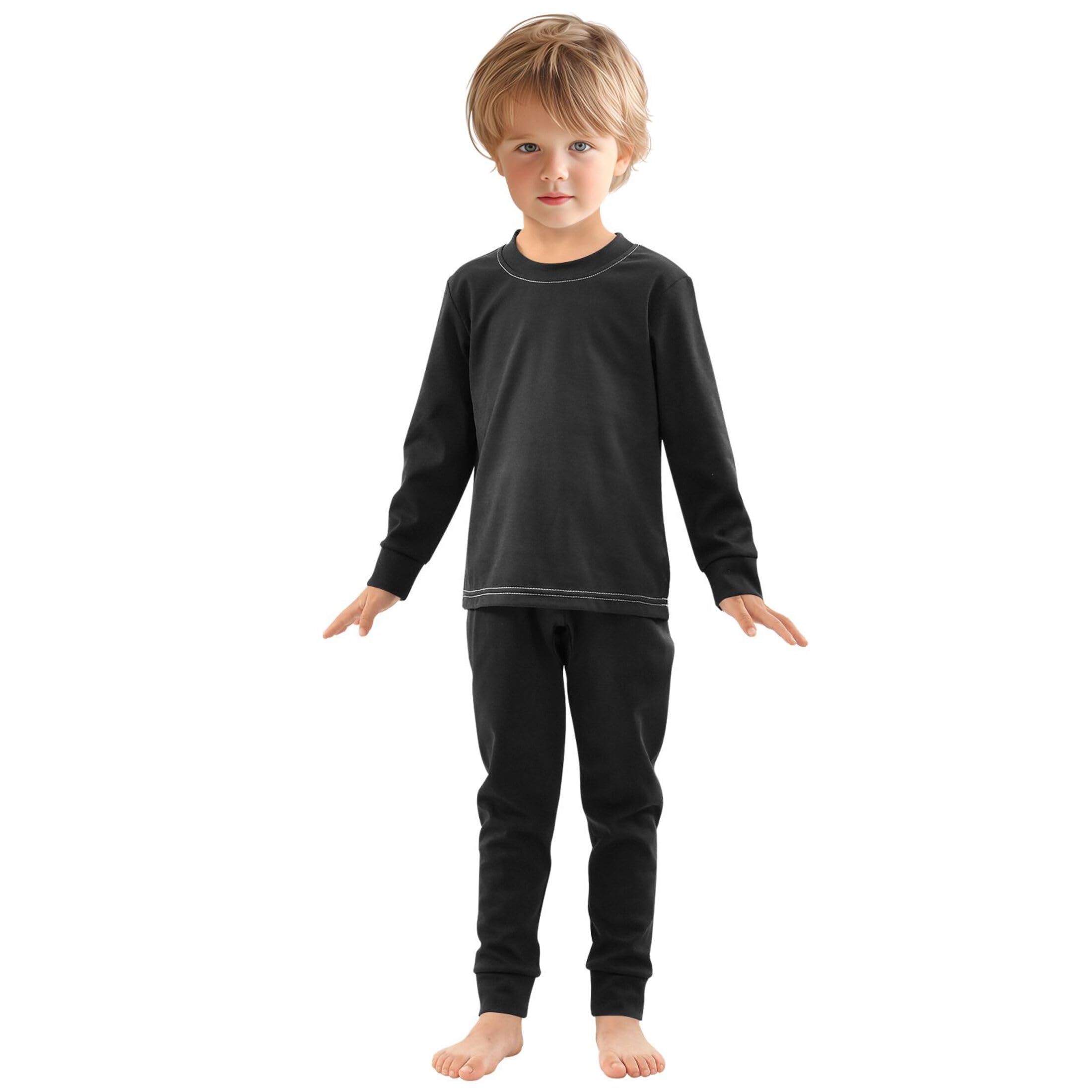 Black Long Sleeve Pajamas Set Sleepwear Jammies 2pcs Set Pjs Black