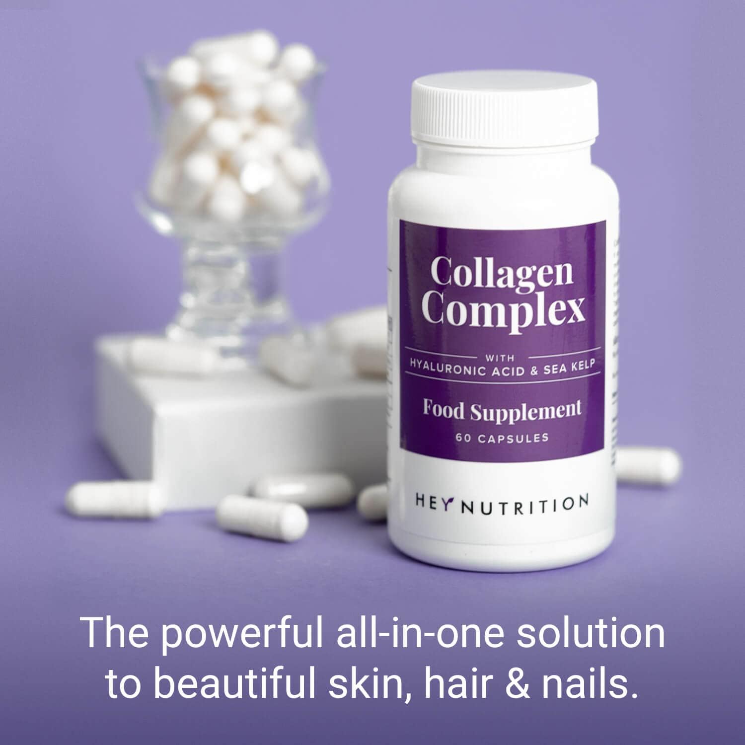 Hey Nutrition Collagen Complex Hyaluronic Acid & Sea Kelp Vitamin E, C, Biotin, Healthy Nails, Skin, Hair Joints Metabolism - Image 5