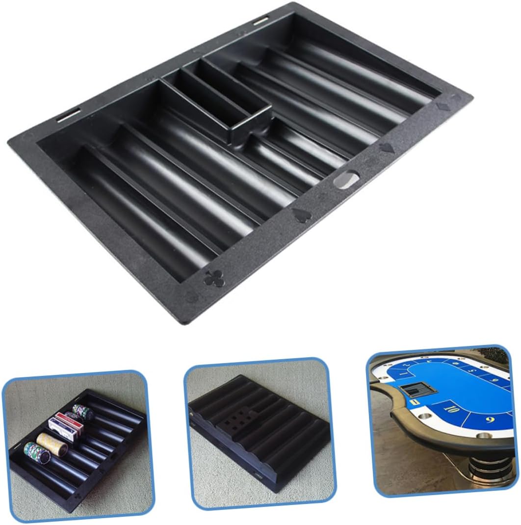 Poker Chip Tray Plastic Poker Chip Holder for Game Tables Thick Design for Easy Storage Card Slots