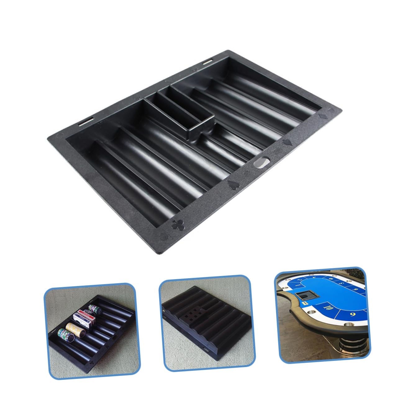 COSMEVIVI Poker Chip Holder Poker Chip Tray for Poker Table Sturdy Plastic Table Chip Tray for Gaming Easy Use