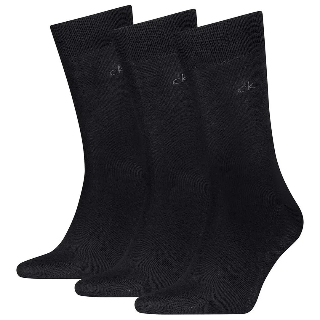 Calvin Klein Men's Black Classic Sock, 39-42 (Pack Of 3)