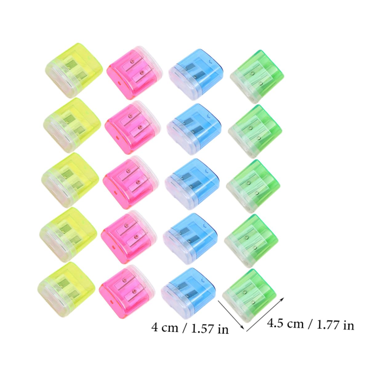 Lot de 48 Mini Taille-crayons Portables en Plastique Double Trou