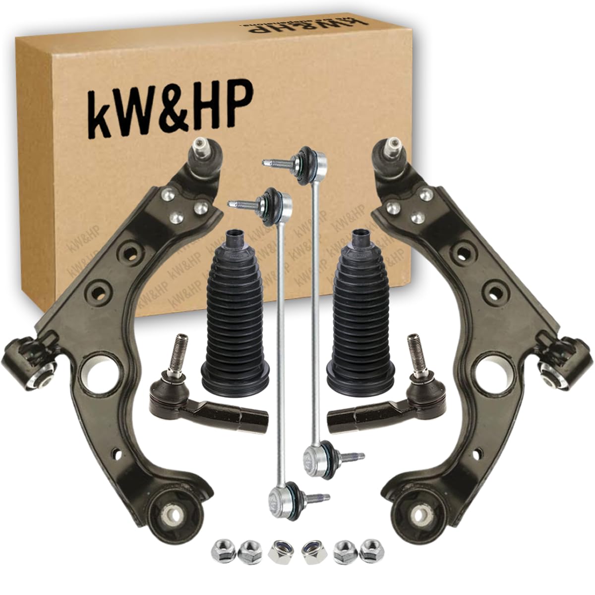 KIT 8PZ BRACCI BRACCETTI TRAPEZI OSCILLANTI CON BIELLETTE, TESTINE E CUFFIE STERZO ANTERIORI DX/SX PER ALFA GIULIETTA (940)