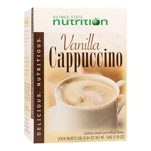 Nutmeg State Nutrition HealthyWise - Bebida dietética alta en proteínas, capuchino para perder peso, 0.53 oz de proteína, baja en calorías, baja en