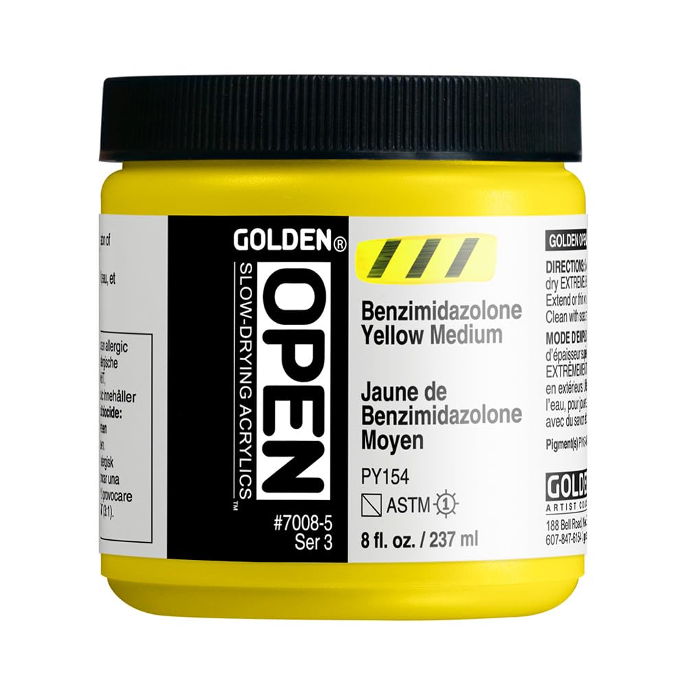 Golden : Open : Peinture acrylique à séchage lent 236 ml : jaune benzimidazolone Medium III